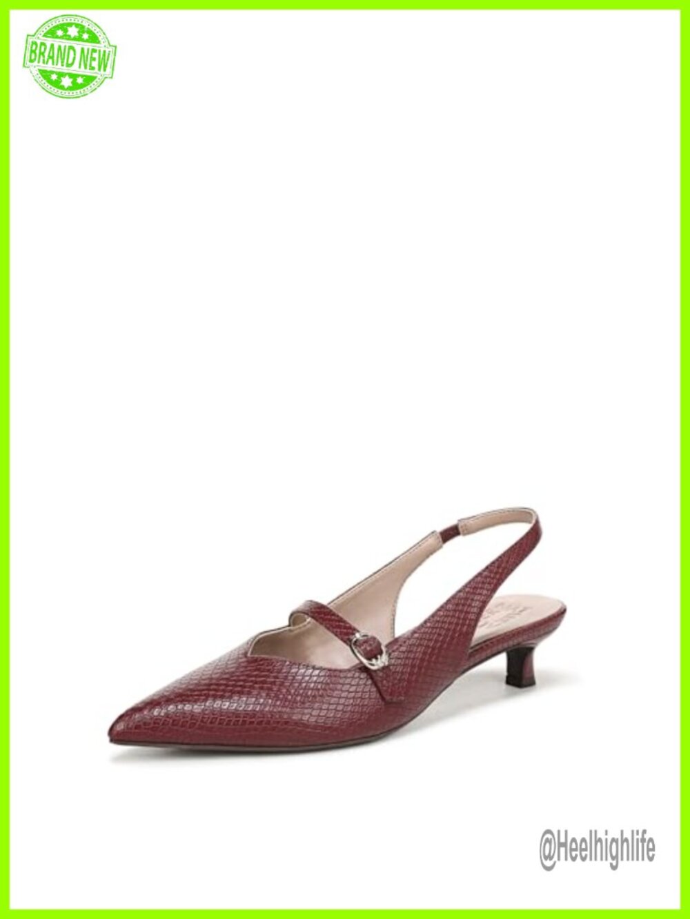 Naturalizer Grayson Pump Slingback Pointed Toe Mary Jane Kitten Heel